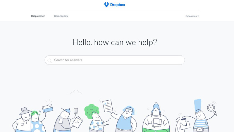 Dropbox homepage