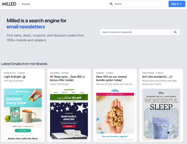 Milled.com A Search Engine for Newsletters