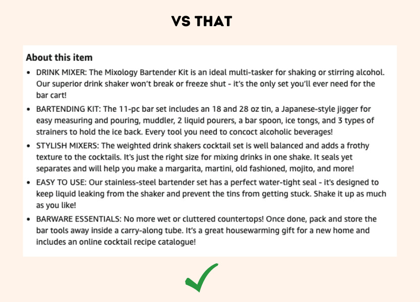 Amazon Listing Optimization Comparing Bullet Points 2