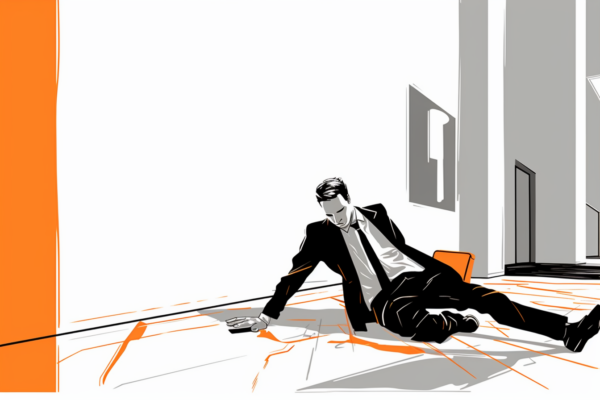 Man slipping and falling