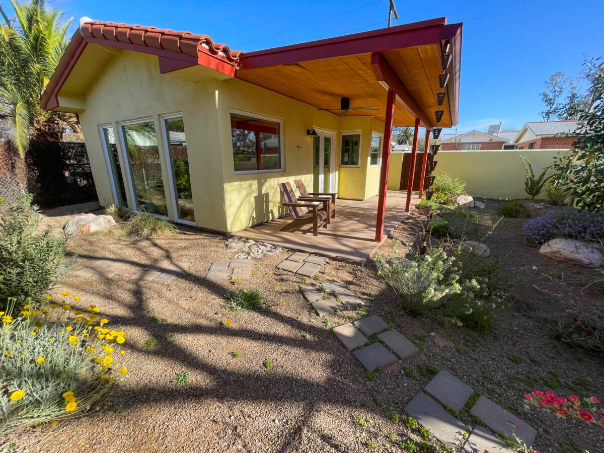 Backyard Office Arizona Porch Tile Roof Landscaped